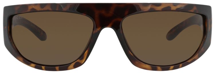 Gucci Shield Frame Injection Sunglasses HavanaBrown