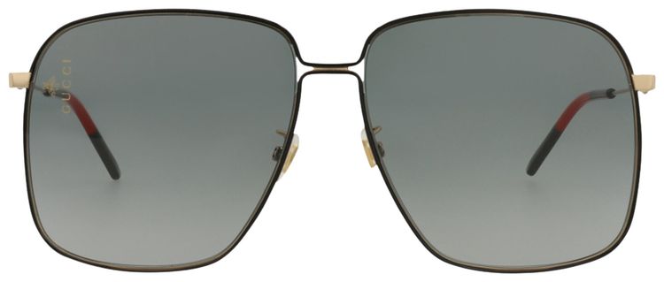 Gucci Square Frame Metal Sunglasses GoldGrey