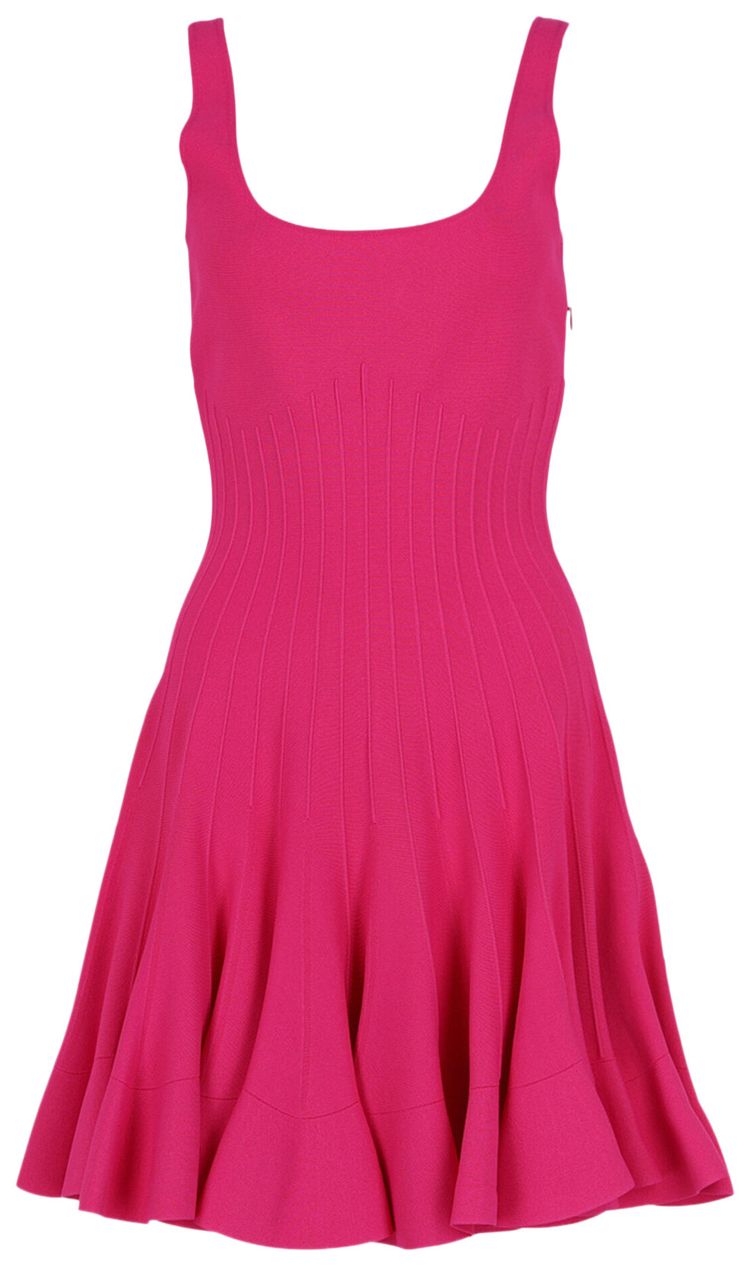 Alexander McQueen Sleeveless Ruffle Dress Pink