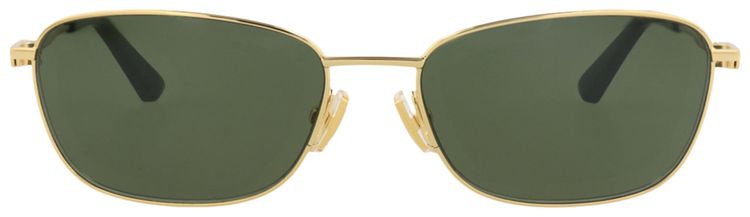 Bottega Veneta Square Frame Metal Sunglasses GoldGreen