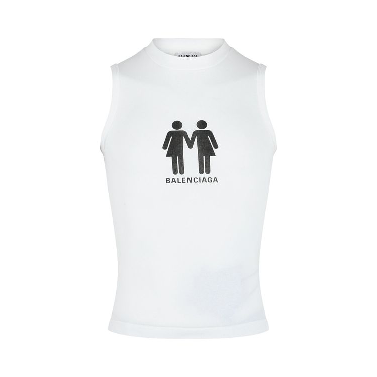 Balenciaga Pride 2022 Fitted Graphic Tank WhiteBlack