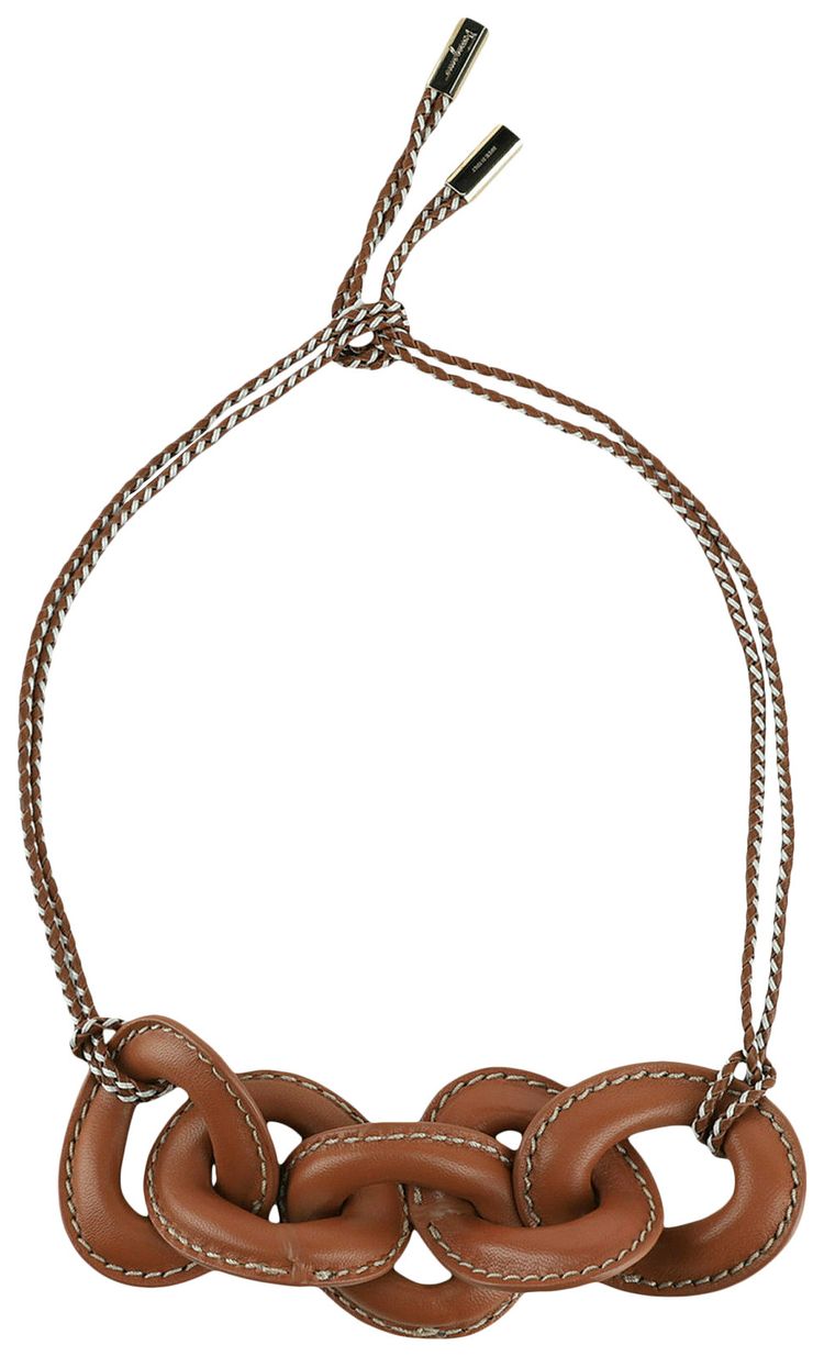 Ferragamo Sella Leather Choker Necklace Multicolor