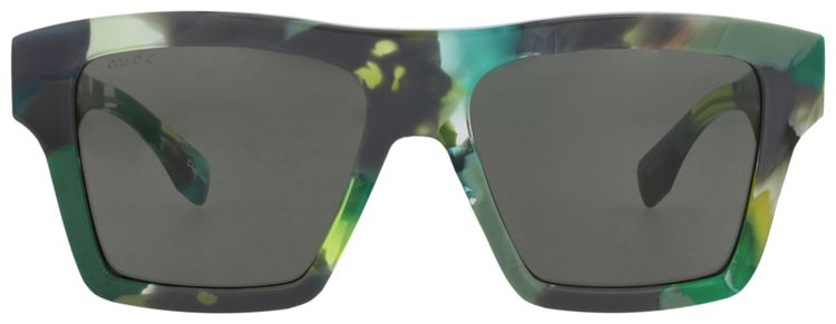 Gucci Square Frame Recycled Acetate Sunglasses GreenGrey