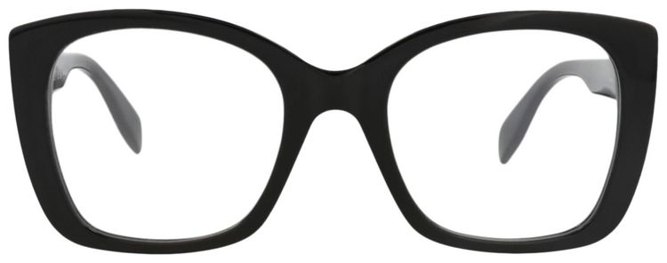 Alexander McQueen Square Frame Acetate Optical Frames BlackTransparent