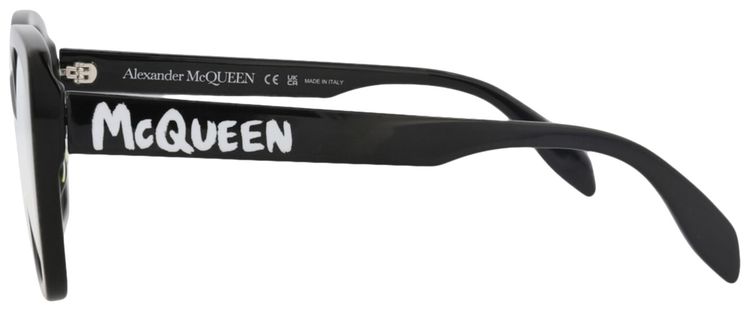 Alexander McQueen Square Frame Acetate Optical Frames BlackTransparent