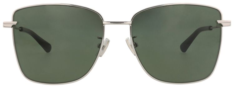 Bottega Veneta Square Frame Metal Sunglasses SilverGreen