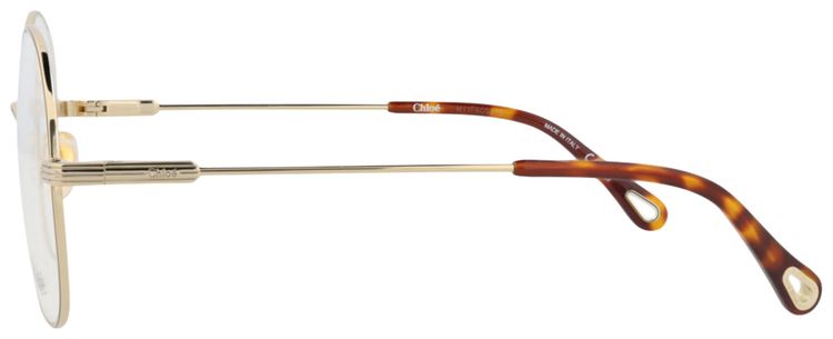 Chloe Round Frame Metal Optical Frames GoldTransparent