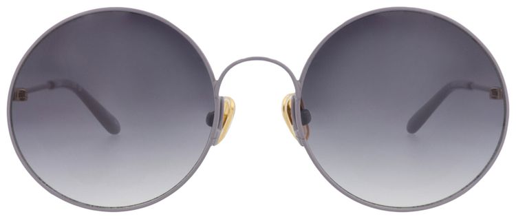 Chloe Round Frame Metal Sunglasses VioletGrey