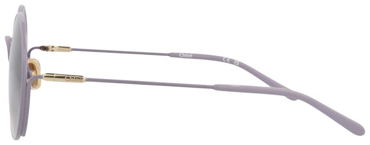 Chloe Round Frame Metal Sunglasses VioletGrey
