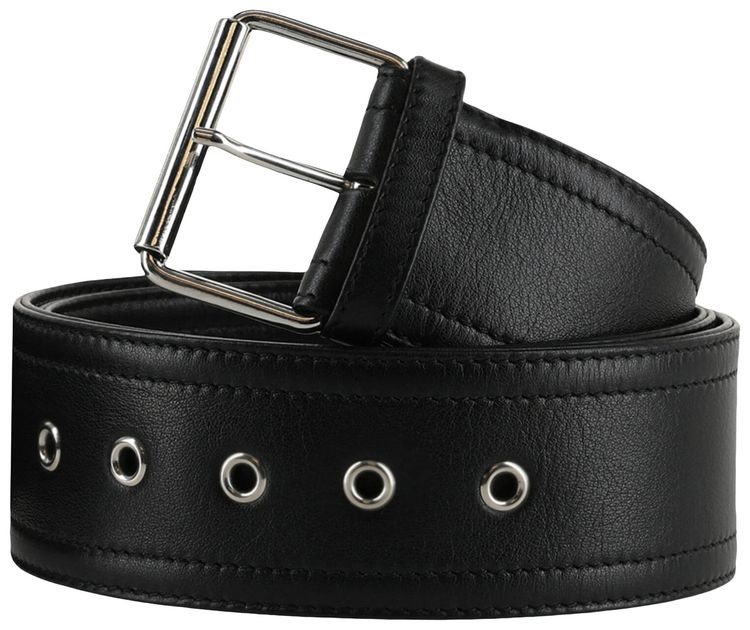 Alexander McQueen Wide Leather Belt Black