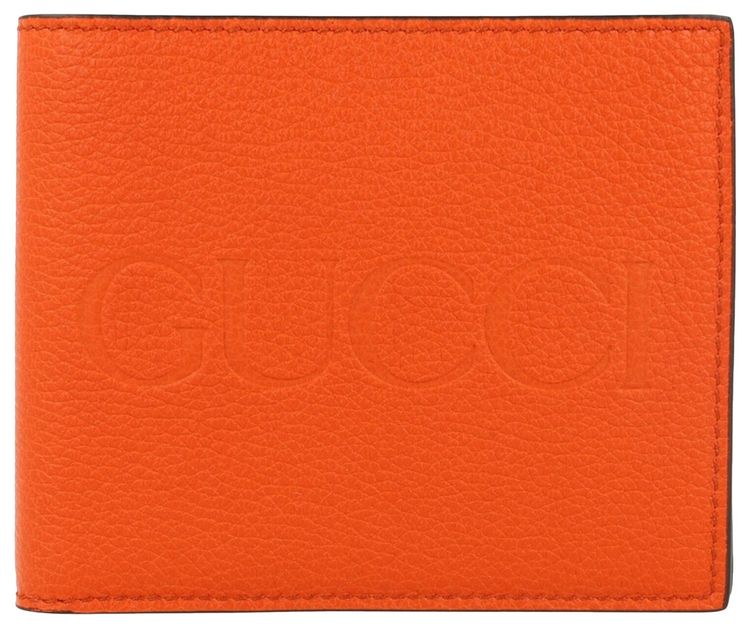 Gucci Pebbled Logo Wallet Orange