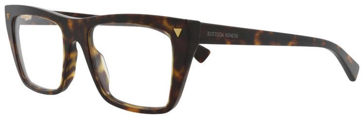 Bottega Veneta Square Frame Recycled Acetate Optical Frames HavanaTransparent