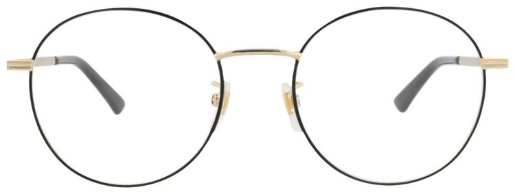 Gucci Round Frame Metal Optical Frames BlackGoldTransparent