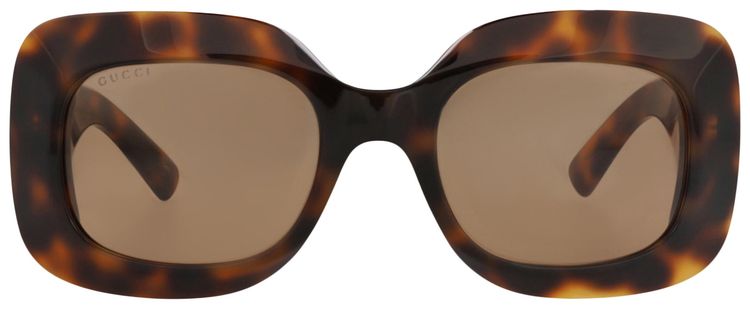 Gucci Square Frame Recycled Acetate Sunglasses HavanaBrown