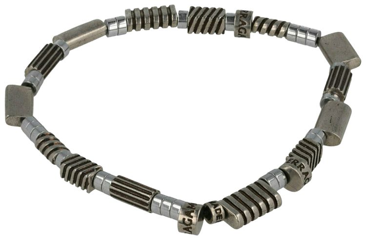 Ferragamo Small Industrial Bead Bracelet Silver