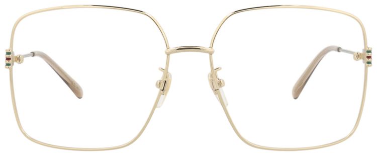 Gucci Square Frame Metal Optical Frames GoldTransparent
