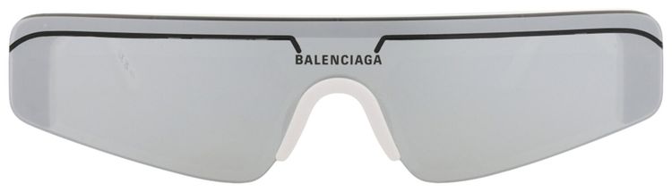 Balenciaga Shield Frame Acetate Sunglasses WhiteSilver