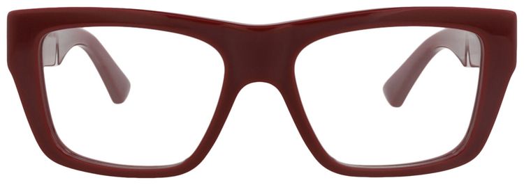 Bottega Veneta Square Frame Acetate Optical Frames BurgundyTransparent