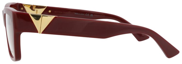 Bottega Veneta Square Frame Acetate Optical Frames BurgundyTransparent