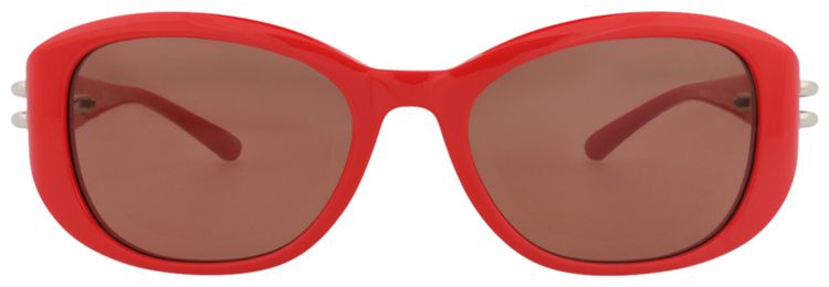 Alexander McQueen Round Frame Recycled Acetate Sunglasses RedBrown