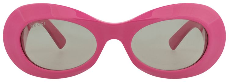 Gucci Round Frame Recycled Acetate Sunglasses FuchsiaGrey