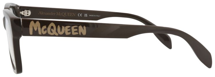 Alexander McQueen Square Frame Acetate Optical Frames BrownTransparent