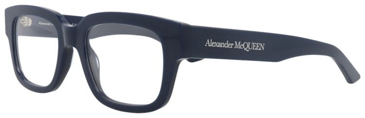 Alexander McQueen Square Frame Recycled Acetate Optical Frames BlueTransparent