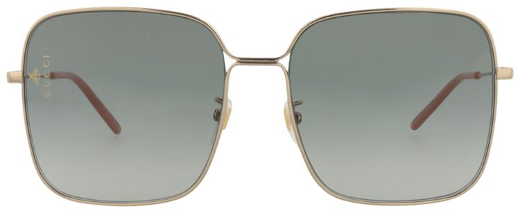 Gucci Square Frame Metal Sunglasses GoldGrey