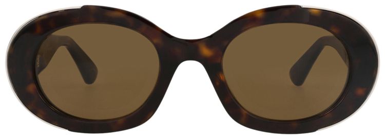 Alexander McQueen Round Frame Recycled Acetate Sunglasses HavanaBrown