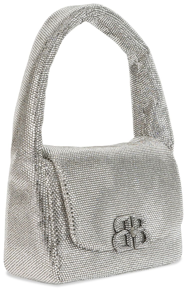 Balenciaga Small Monaco Sling Bag In Strass Smoke Grey Strass