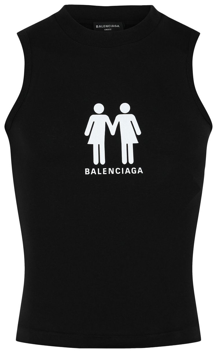 Balenciaga Pride 2022 Fitted Graphic Tank BlackWhite