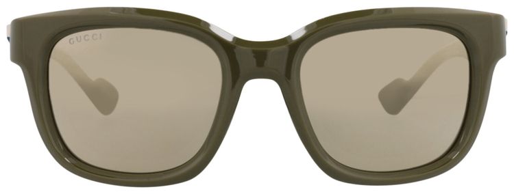 Gucci Square Frame Injection Sunglasses GreenGold