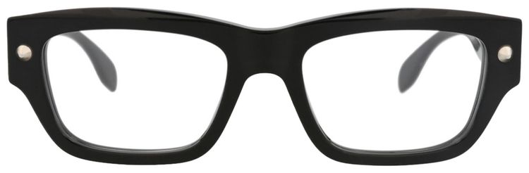 Alexander McQueen Square Frame Recycled Acetate Optical Frames BlackTransparent