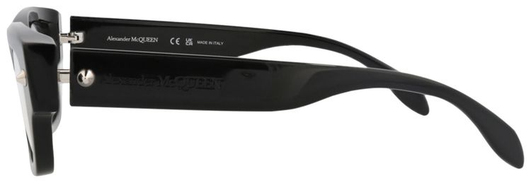 Alexander McQueen Square Frame Recycled Acetate Optical Frames BlackTransparent
