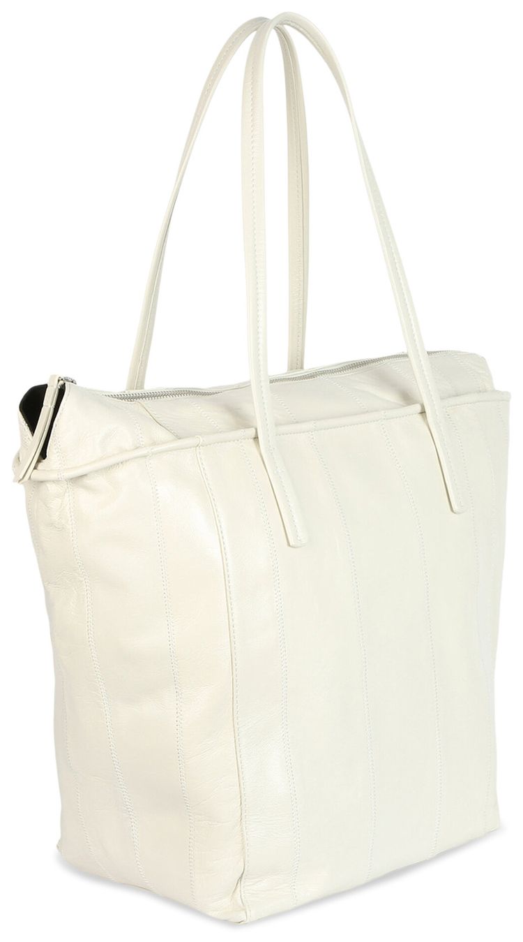 BY FAR Solid Leather Tote White