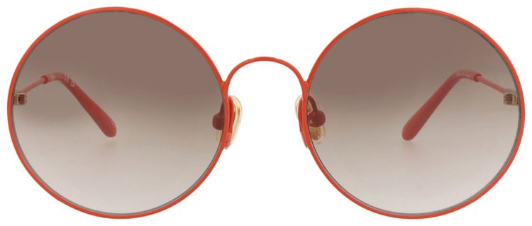 Chloe Round Frame Metal Sunglasses OrangeBrown