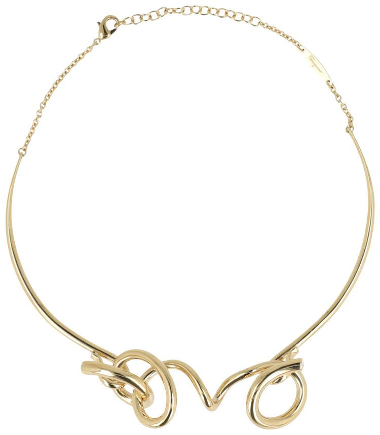 Ferragamo Sculptural Semi Rigid Collar Gold