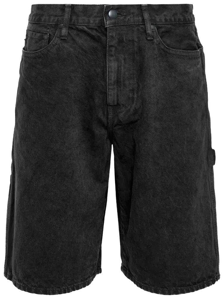 vowels Overdyed Painter Shorts Black