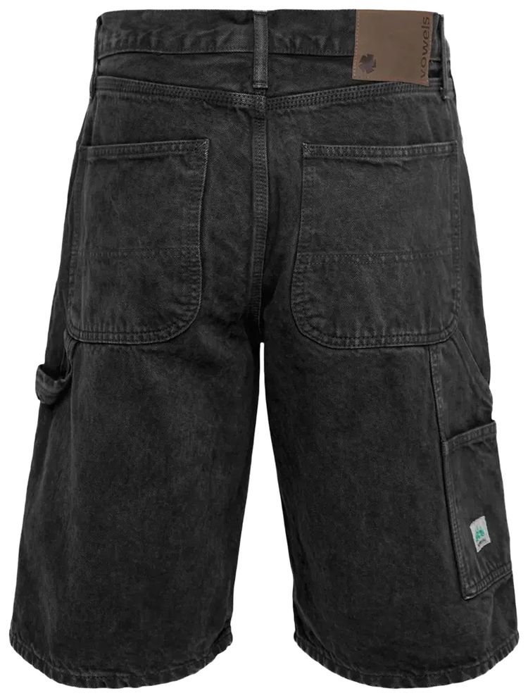 vowels Overdyed Painter Shorts Black
