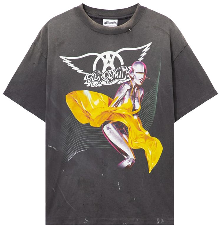 SAINT Mxxxxxx x Aerosmith Short Sleeve T Shirt Black