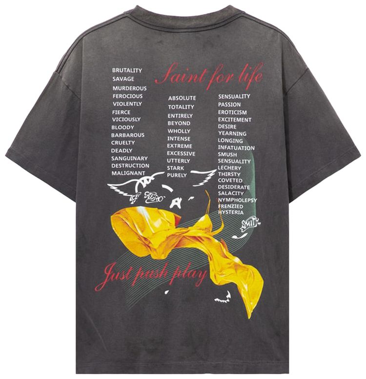 SAINT Mxxxxxx x Aerosmith Short Sleeve T Shirt Black
