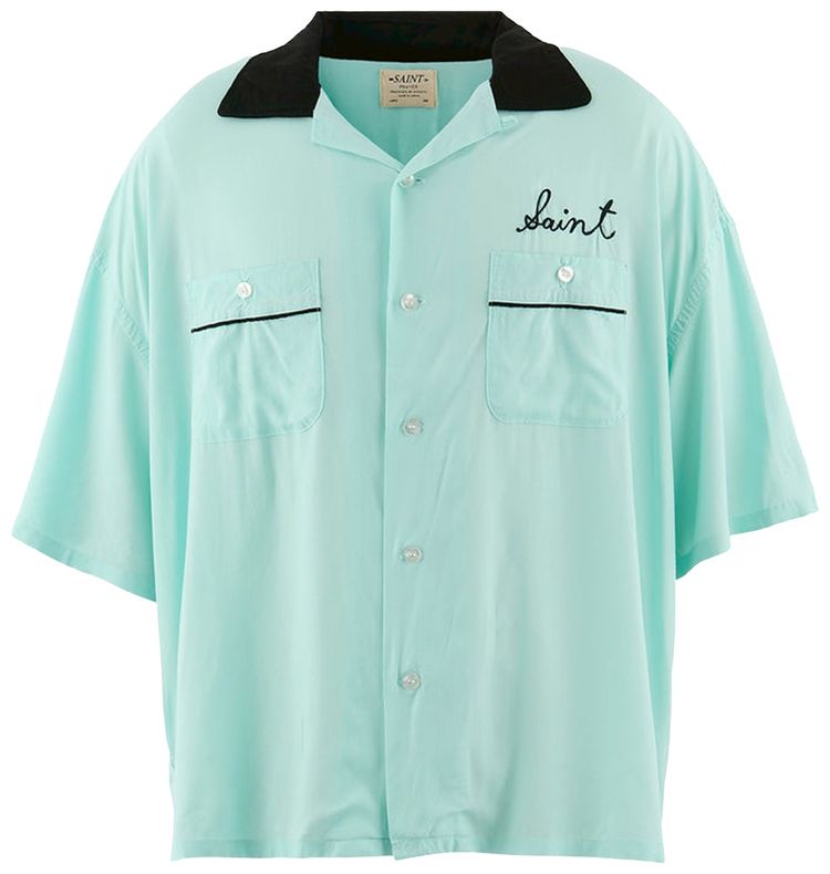 SAINT Mxxxxxx Trump Bowling Shirt Sky Blue