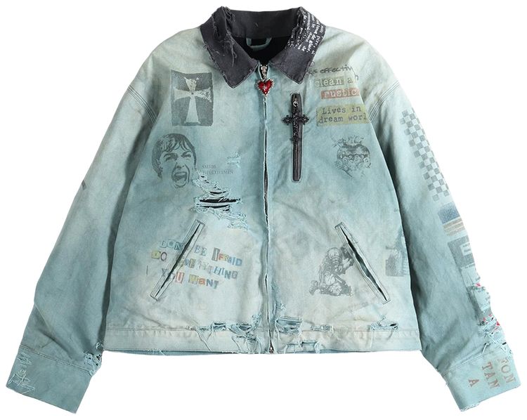 SAITOS Distressed Work Jacket Grey
