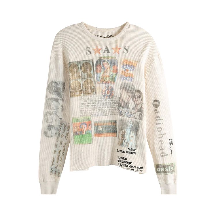 SAITOS Old Waffle Knit Dirty White
