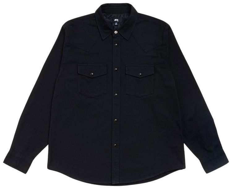 Stussy Cotton Silk Western Shirt Black