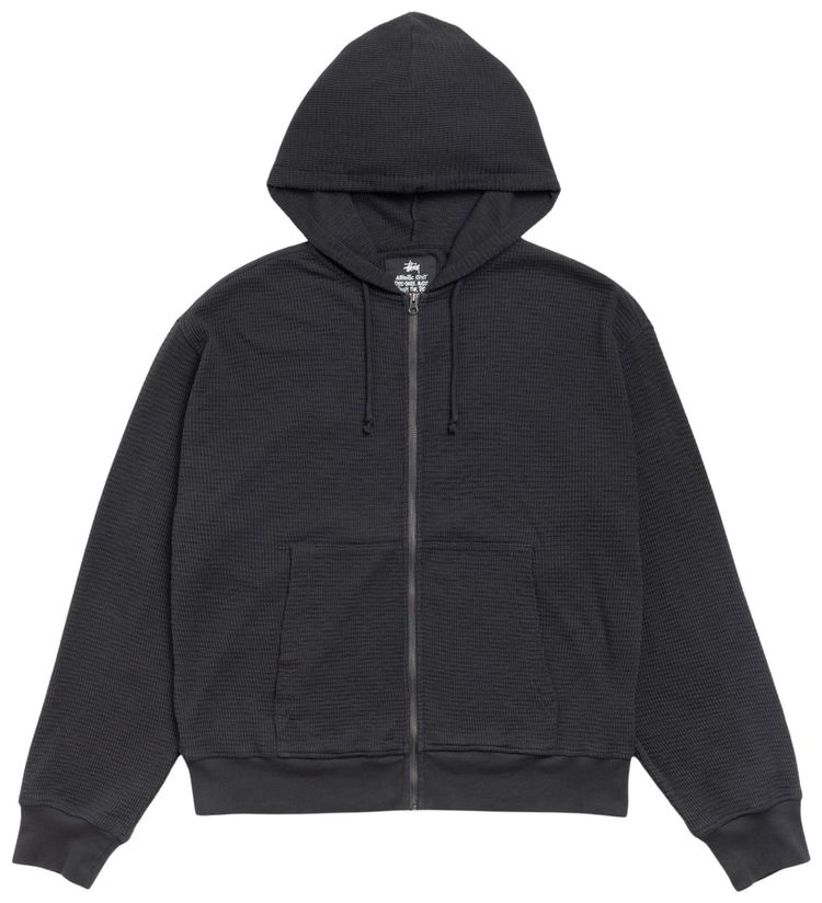 Stussy Lightweight Thermal Hoodie Faded Black