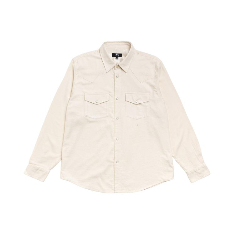 Stussy Cotton Silk Western Shirt Off White