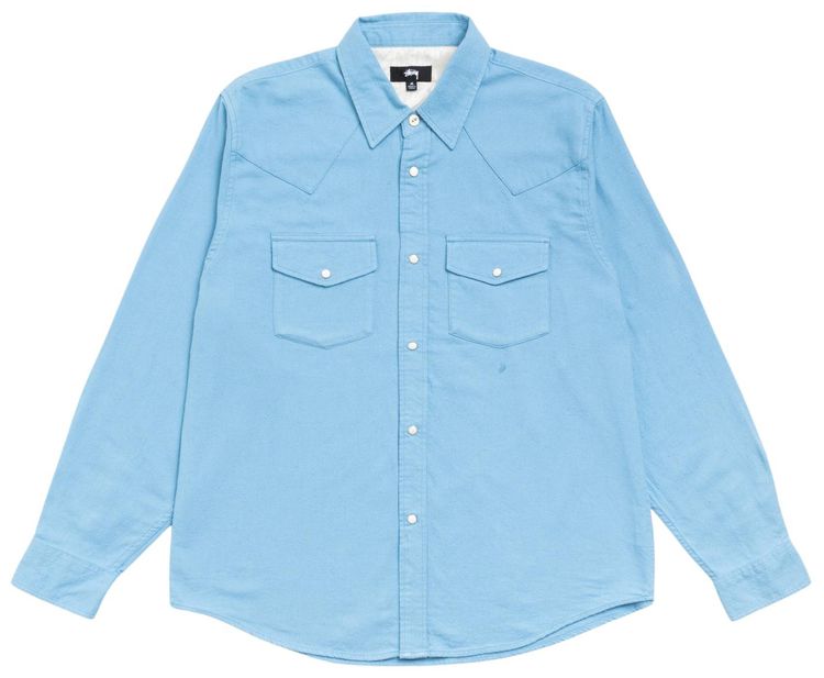 Stussy Cotton Silk Western Shirt Blue