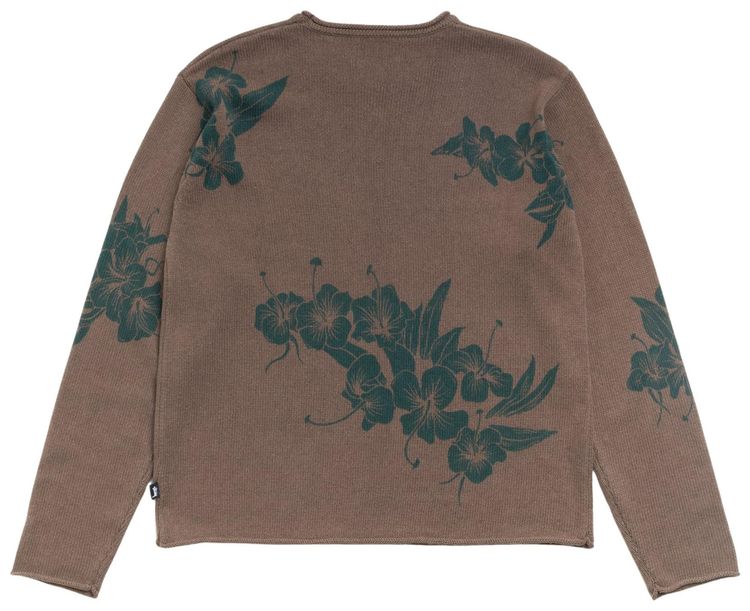 Stussy Floral Roll Neck Sweater Brown