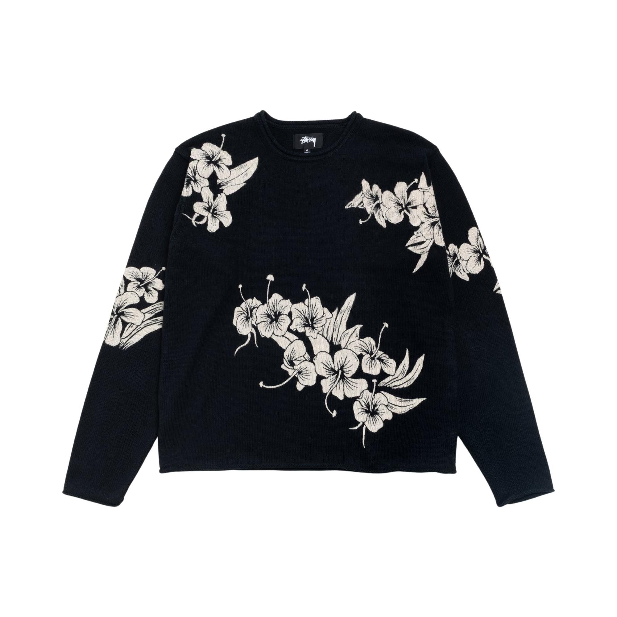 Buy Stussy Floral Roll Neck Sweater 'Black' - 117295 BLAC | GOAT